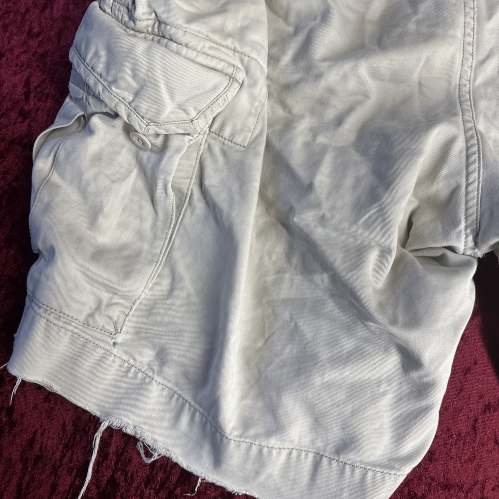 VTG Polo Jeans Co Ralph Lauren Cargo‎ Shorts Mens 36 Beige Relaxed Baggy Utility - Picture 12 of 13